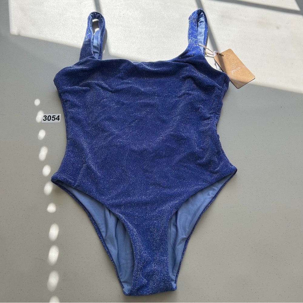 Berlook Small Blue Lurex No Padding One-Piece Swimsuit